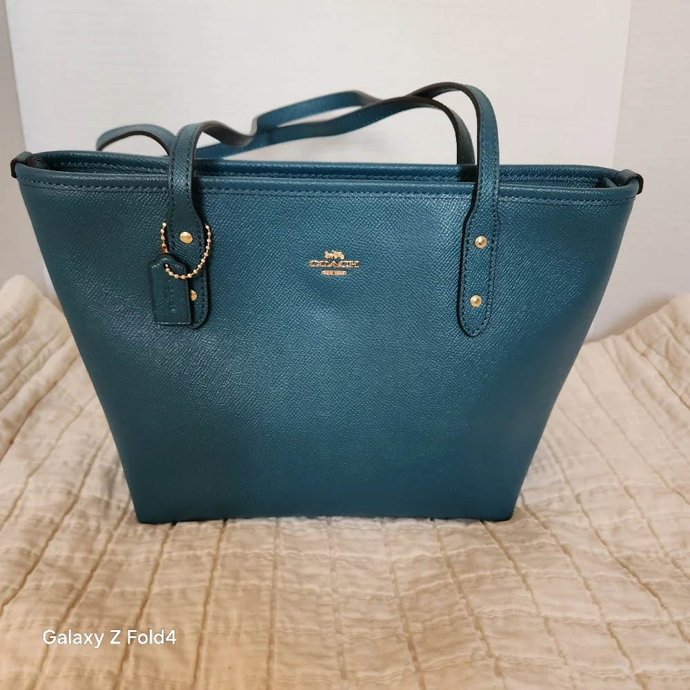 COACH Blue Leather Bag - Picture 1 of 8